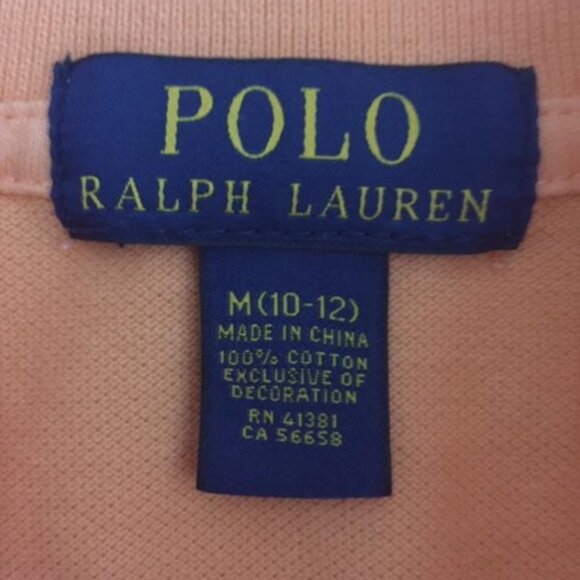Ralph Lauren Boys Classic Polo Button Collar Shirt orange Size 10/12 - Picture 4 of 4